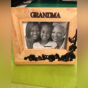 Grandma Photo Frame with Black Floral Accents
